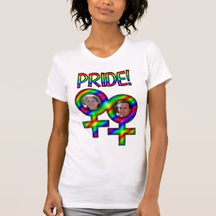 Gekoppelde Vrouwen Tekenen Foto Lijst Fun Gay Prid T-shirt