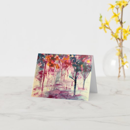 Gekoppelde Wenskaarten Romantische bomen Kaart (Gele Bloem)