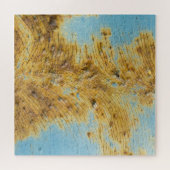 Gekorrodeerd wit metaal: Rust Streaks Textuur Legpuzzel (Horizontaal)