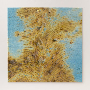 Gekorrodeerd wit metaal: Rust Streaks Textuur Legpuzzel