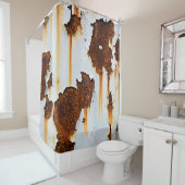 Gekorrodeerde witte roeststrepen douchegordijn (In situ)