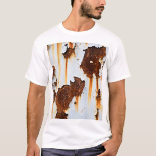Gekorrodeerde witte roeststrepen t-shirt