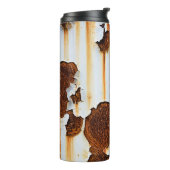 Gekorrodeerde witte roeststrepen thermosbeker (Gedraaid links)