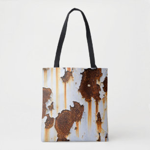Gekorrodeerde witte roeststrepen tote bag