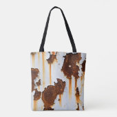 Gekorrodeerde witte roeststrepen tote bag (Achterkant)