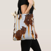 Gekorrodeerde witte roeststrepen tote bag (Dichtbij)