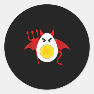 Gekostumeerde Dag Duivelachtig Ei Grappig Hallowee Ronde Sticker