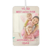 Gekozen Beste Mam Ooit - Aangepast Jaar - Twee Fot Luchtverfrisser (Voorkant)