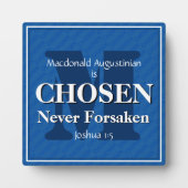 GEKOZEN Christelijk monogram NOOIT GEBOEKT Fotoplaat (Voorkant)