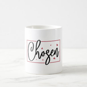 Gekozen Christelijke Mok met Red Heart Design