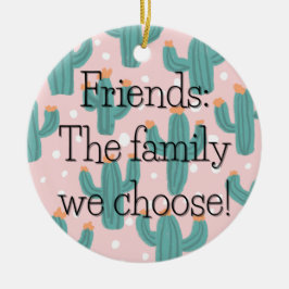 Gekozen Familie Cacti Ronde Gift Label / Keramisch Ornament