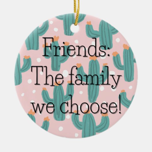 Gekozen Familie Cacti Ronde Gift Label / Keramisch Ornament (Voorkant)