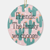 Gekozen Familie Cacti Ronde Gift Label / Keramisch Ornament (Links)