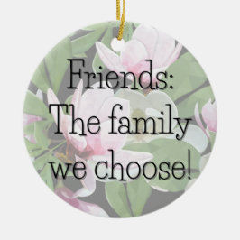 Gekozen Familie Dogwood Ronde Gift Label / Keramisch Ornament
