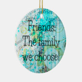 Gekozen Familie Gemengde Media Ronde Gift Label / Keramisch Ornament (Rechts)