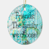Gekozen Familie Gemengde Media Ronde Gift Label / Keramisch Ornament (Links)