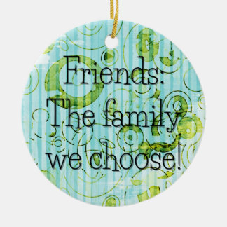 Gekozen Familie Groene Cirkel Ronde Gift Label / Keramisch Ornament