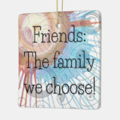 Gekozen Familie Plein Gift Label / Keramisch Ornament (Links)