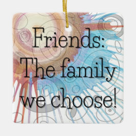 Gekozen Familie Plein Gift Label / Keramisch Ornament