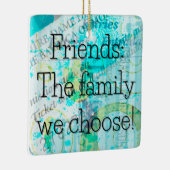 Gekozen Gezin Gemengde Media Square Gift Label / Keramisch Ornament (Rechts)