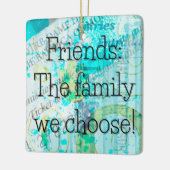 Gekozen Gezin Gemengde Media Square Gift Label / Keramisch Ornament (Links)