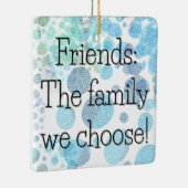 Gekozen Gezinsstructuur Polka Dot Square Gift Labe Keramisch Ornament (Rechts)