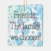 Gekozen Gezinsstructuur Polka Dot Square Gift Labe Keramisch Ornament (Links)