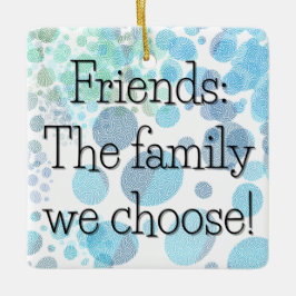 Gekozen Gezinsstructuur Polka Dot Square Gift Labe Keramisch Ornament