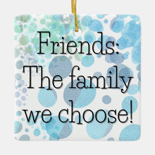 Gekozen Gezinsstructuur Polka Dot Square Gift Labe Keramisch Ornament (Voorkant)