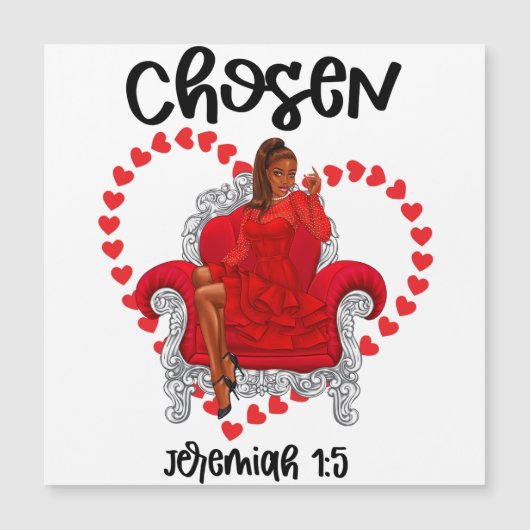 Gekozen Jeremia 1:5 Valentijn Galentines Dag God (Voorkant)