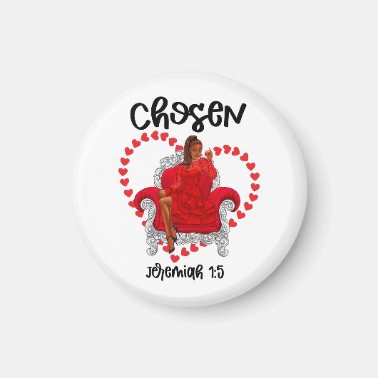 Gekozen Jeremia 1:5 Valentijn Galentines Dag God Magneet (Voorkant)