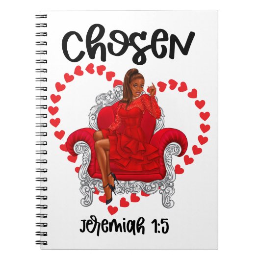 Gekozen Jeremia 1:5 Valentijn Galentines Dag God Notitieboek (Voorkant)