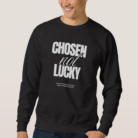 "Gekozen, niet gelukkig" Unisex Grafische Sweater (Voorkant)