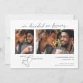 Gekozen voor Forever Script 2 foto's Navyblauw Save The Date (Voorkant)