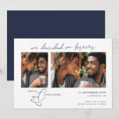 Gekozen voor Forever Script 2 foto's Navyblauw Save The Date (Voorkant / Achterkant)