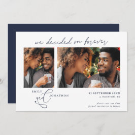 Gekozen voor Forever Script 2 foto's Navyblauw Save The Date