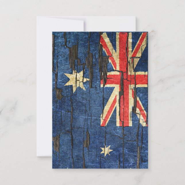 Gekraakt Australische vlag schildereffect met schi (Voorkant)