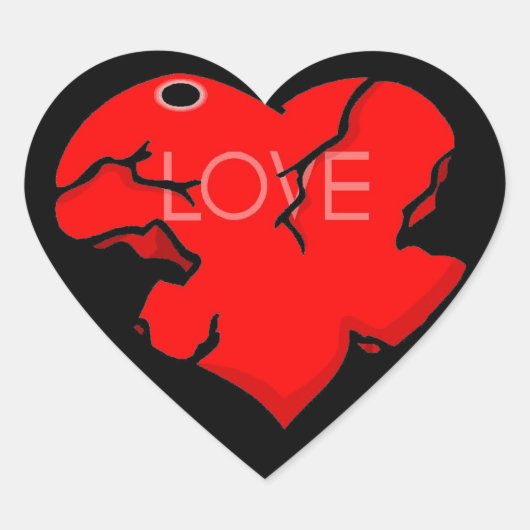 Gekraakt + gebroken hart sticker (Voorkant)