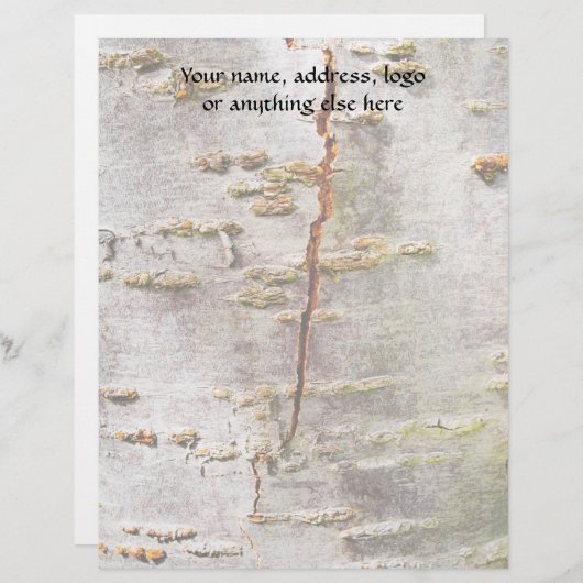 Gekraakte Birch Bark Persoonlijk Briefhoofd (Voorkant / Achterkant)