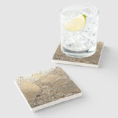 Gekraakte gebrande muur. stenen onderzetter (Zijkant)