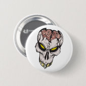 gekraakte hersenschedel ronde button 5,7 cm (Voorkant /achterkant)