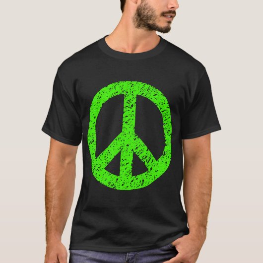 Gekrabbeld Vredessymbool - Chartreuse T-shirt (Voorkant)