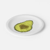 Gekrabbelde Avocado Liefde Papieren Bordje (Gekanteld)