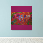 Gekrabbelde Bloemen Graffiti Canvasprint Canvas Afdruk (Insitu (Houten vloer))