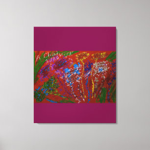 Gekrabbelde Bloemen Graffiti Canvasprint Canvas Afdruk