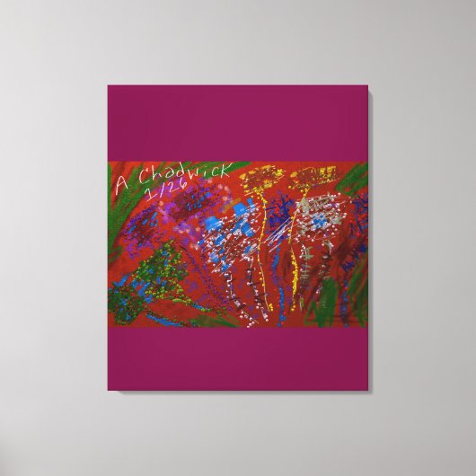 Gekrabbelde Bloemen Graffiti Canvasprint Canvas Afdruk (Voorkant)