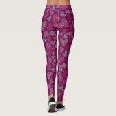 Gekrabbelde Hartjes Textuurpatroon Leggings (Achterkant)