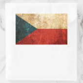 Gekrabd en versleten Tsjechische vlag Rechthoekige Sticker (Tas)