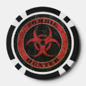 Gekrabd Rood en Zwart Bio Hazard Zombie Hunter Poker Chips (Achterkant)