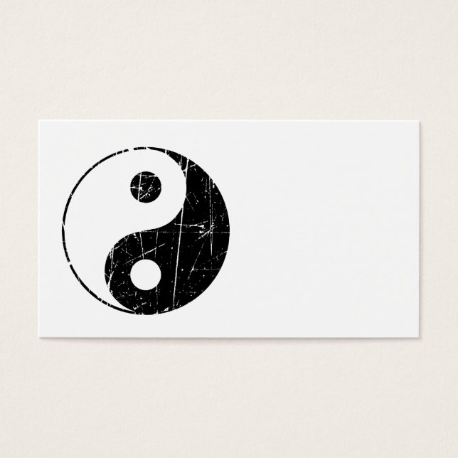 Gekrabd zwart  Yin Yang Visitekaartje (Voorkant)